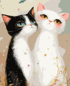 Розпис по номерах 40х50 VG029 Кошенята в шарфику "Strateg"