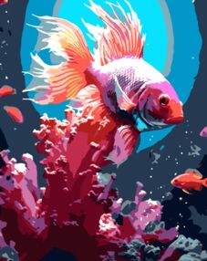 Розпис по номерах 40х50 VG032 Рожева риба "Strateg"