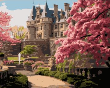 Розпис по номерах 40х50 VG034 Сад біля замку "Strateg"