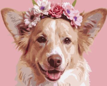 Розпис по номерах 40х50 VG042 Усміхнений пес "Strateg"