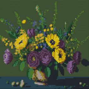 Алмазна мозаїка 30х30 YZ3030-03 Яскравий букет "Strateg"