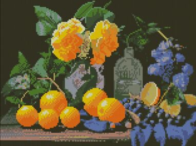 Алмазна мозаїка 30х40 FZ3040-02 Натюрморт із апельсинами "Strateg"