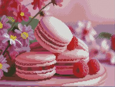 Алмазна мозаїка 30х40 FZ3040-35 Макарони з малиною "Strateg"