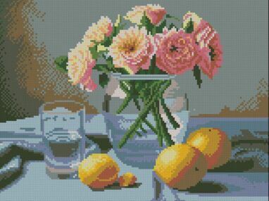 Алмазна мозаїка 30х40 FZ3040-36 Квітковий натюрморт "Strateg"