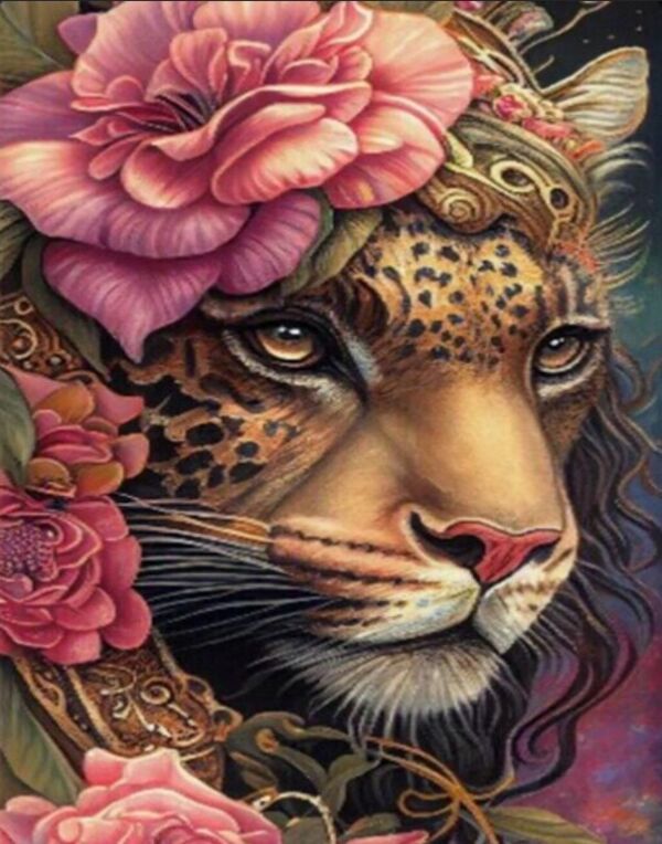 Алмазна мозаїка 40х50 JSFH85885 Леопард у яскравих квітах Strateg Ціна (цена) 282.80грн. | придбати  купити (купить) Алмазна мозаїка 40х50 JSFH85885 Леопард у яскравих квітах Strateg доставка по Украине, купить книгу, детские игрушки, компакт диски 0