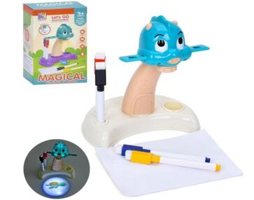 Проектор 18 см динозавр світло фломастери 4 штуки папір слайди 6 картинок T21