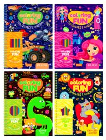 Розмальовка з олівцями на пружині COLORING FUN