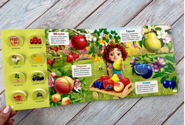 Книжка з віконцями ЩО ЦЕ? Фрукти та ягоди Ціна (цена) 124.03грн. | придбати  купити (купить) Книжка з віконцями ЩО ЦЕ? Фрукти та ягоди доставка по Украине, купить книгу, детские игрушки, компакт диски 2