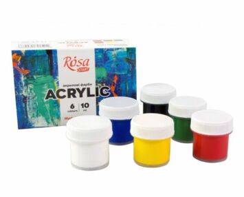 Фарби акрилові 6 кольорів 10 мл 322111001 ROSA START Color