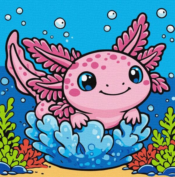 Розпис по номерах 25х25 KHO1348 Радісний аксолотль Ідейка Ціна (цена) 125.20грн. | придбати  купити (купить) Розпис по номерах 25х25 KHO1348 Радісний аксолотль Ідейка доставка по Украине, купить книгу, детские игрушки, компакт диски 0