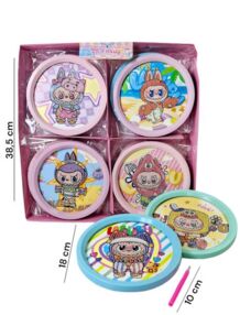 Алмазна мозаїка кругла D-18 см Лабубу