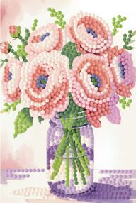 Алмазна мозаїка 10х15 YJB1015-01 Рожеві піони "Strateg"