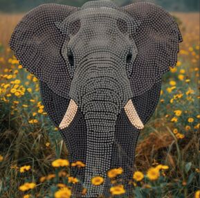 Алмазна мозаїка 30х30 YJB3030-03 Слон у савані "Strateg"