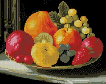 Алмазна мозаїка 40х40 ZAV4050-53 Тарілка фруктів "Strateg"