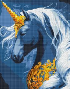 Алмазна мозаїка 40х50 AMO7766 Чарівний одноріг з AB стразами "Ідейка"