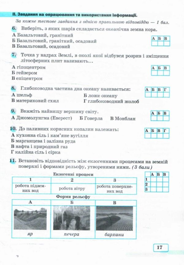 Географія 6 клас Діагностувальні тематичні роботи Ціна (цена) 59.80грн. | придбати  купити (купить) Географія 6 клас Діагностувальні тематичні роботи доставка по Украине, купить книгу, детские игрушки, компакт диски 6