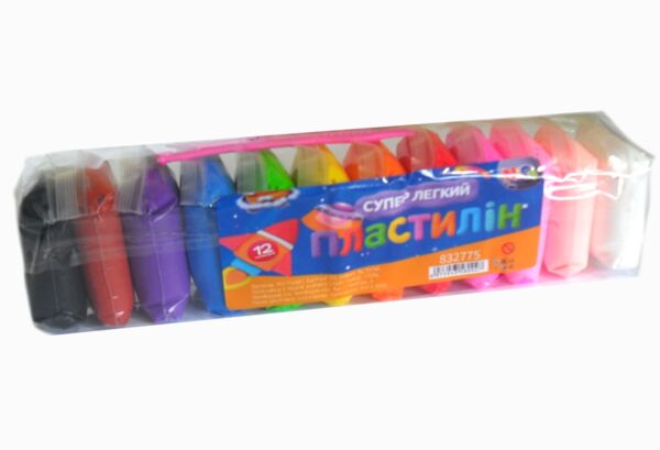 Супер легкий пластилін 12 кольорів зі стеками 120 грам Ціна (цена) 24.70грн. | придбати  купити (купить) Супер легкий пластилін 12 кольорів зі стеками 120 грам доставка по Украине, купить книгу, детские игрушки, компакт диски 0