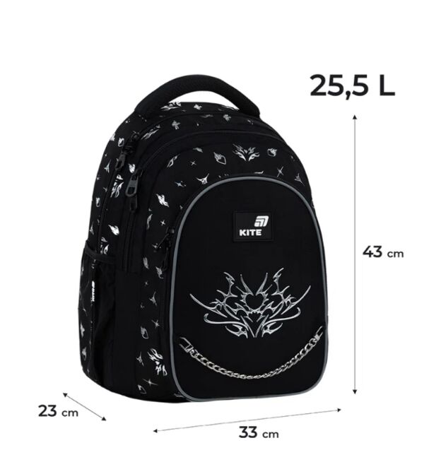 Рюкзак Kite K26-8001L Education Teens Gothic Elegance 43х33х23см Ціна (цена) 2 603.40грн. | придбати  купити (купить) Рюкзак Kite K26-8001L Education Teens Gothic Elegance 43х33х23см доставка по Украине, купить книгу, детские игрушки, компакт диски 1