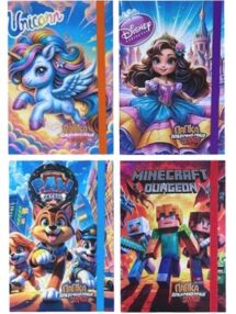 Папка А4 для праці картонна ламінація Широка гумка Super LUX Polly
