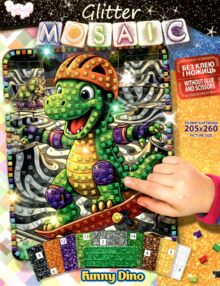 Блискуча мозаїка Glitter mosaic БМ-04-05 Спортивний динозавр