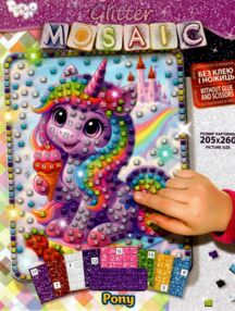Блискуча мозаїка Glitter mosaic БМ-04-10 Єдиноріжка
