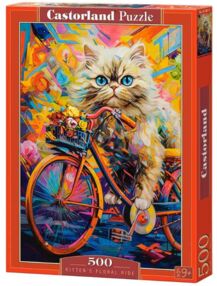 Пазли castorland 500 елементів Kitten's Floral Ride 54015