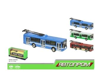 тролейбус металлический игрушечный   артикул 6407 автопром ціна купити цвета в ассортимент