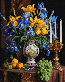 Розпис по номерах 40х50 КНО3287 Розкішні іриси "Ідейка"