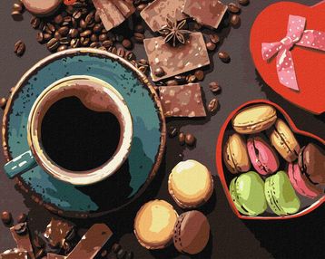 Розпис по номерах 40х50 КНО2864 Солодощі до кави "Ідейка"