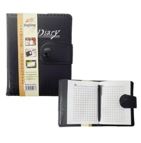 Блокнот А7 76 аркушів шкірзам у клітинку FX-87100