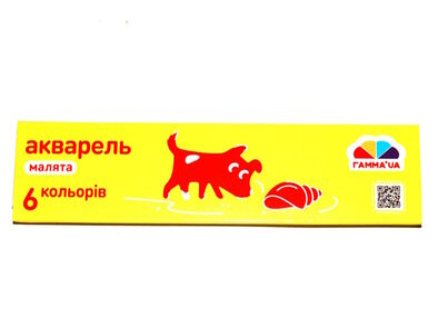 акварель 6 кольорів "Гамма" 100101 акварель 6 кольорів "Гамма" 100101