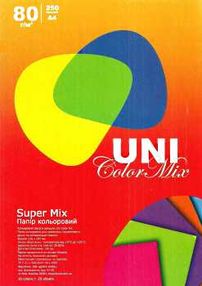 папір кольоровий А4 для друку 10 кольорів по 25 штук 250 аркушів