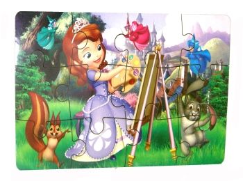 іграшка дитяча игрушка детская дерев'яний пазл з підложкою софія маленька принцеса артикул SP0343 ку