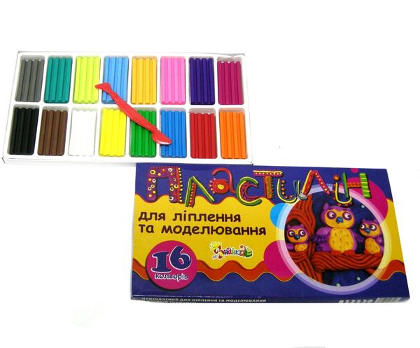 пластилин 16 кольорів 320 гр зі стеком Ціна (цена) 51.40грн. | придбати  купити (купить) пластилин 16 кольорів 320 гр зі стеком доставка по Украине, купить книгу, детские игрушки, компакт диски 1