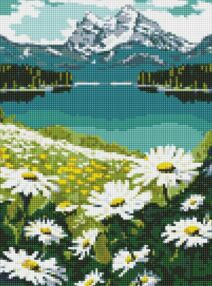 Алмазна мозаїка 30х40 АМО7803 Квітучі ромашки "Ідейка"