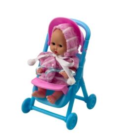 Пупс 12 см коляска 14 см 3 види YD1350-6