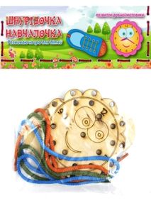 шнурівочка з дерева навчалочка артикул J028у    "Джамбі"