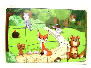 іграшка дитяча игрушка детская дерев'яний пазл в рамці лісові мешканці артикул SP0334  ку