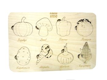 дерев'яні пазли овочі Р10013    "RAKOR KIDS"