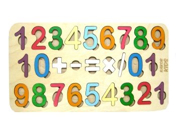 дерев'яні пазли цифри кольорові Р10014    "RAKOR KIDS"