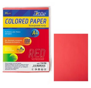 папір офісний кольоровий а4 80г/м2 100 аркушів насичений червоний