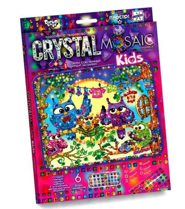 набір для творчості crystal mosaic kids CRMk-01-10 самоклеючі кристали Ціна (цена) 76.90грн. | придбати  купити (купить) набір для творчості crystal mosaic kids CRMk-01-10 самоклеючі кристали доставка по Украине, купить книгу, детские игрушки, компакт диски 1