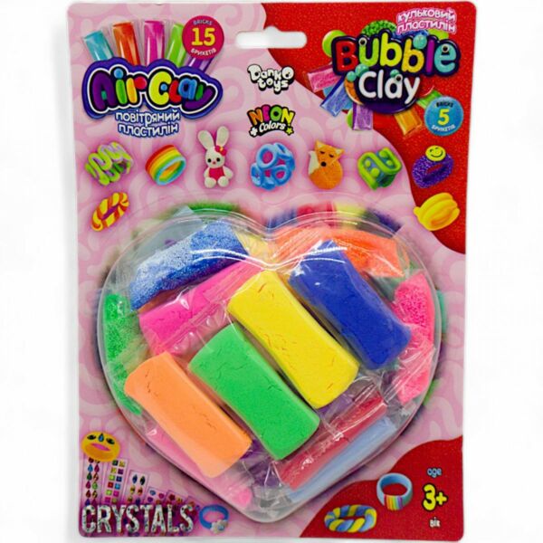 пластилин Air clay + Bubble clay ARBB-03-01 для дівчаток на блістері Ціна (цена) 78.30грн. | придбати  купити (купить) пластилин Air clay + Bubble clay ARBB-03-01 для дівчаток на блістері доставка по Украине, купить книгу, детские игрушки, компакт диски 0