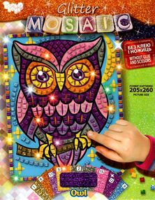 блискуча мозаїка Glitter mosaic БМ-02-08 сова