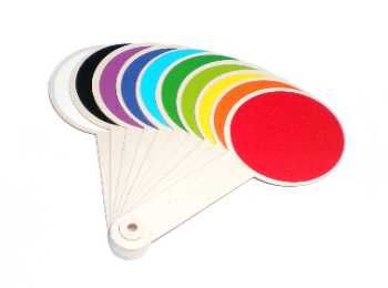 віяло кольорів і геометричних фігур