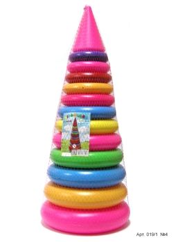 пірамідка №4 019/1 61 см 15 кілець Bamsic Ціна (цена) 261.80грн. | придбати  купити (купить) пірамідка №4 019/1 61 см 15 кілець Bamsic доставка по Украине, купить книгу, детские игрушки, компакт диски 0