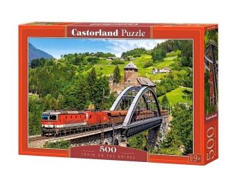 пазли castorland 500 елементів train on the bridge 52462