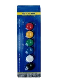 Магніти для дошки 6шт/20мм ВМ.0030-62 "Buromax"