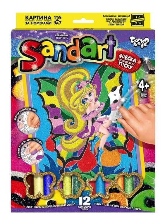 набір для творчості фреска з кольорового піску Sandart SA-01-10 фея Ціна (цена) 49.90грн. | придбати  купити (купить) набір для творчості фреска з кольорового піску Sandart SA-01-10 фея доставка по Украине, купить книгу, детские игрушки, компакт диски 0