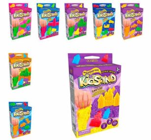 кінетичний пісок KidSand 200 грамів 2 кольори KS-05-01/02/03/04 в коробці